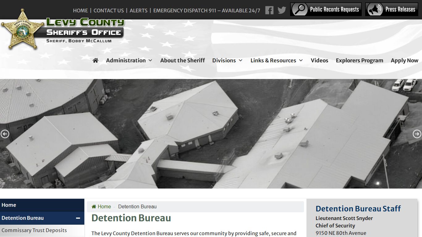 Detention Bureau – Levy County Sheriff's Office